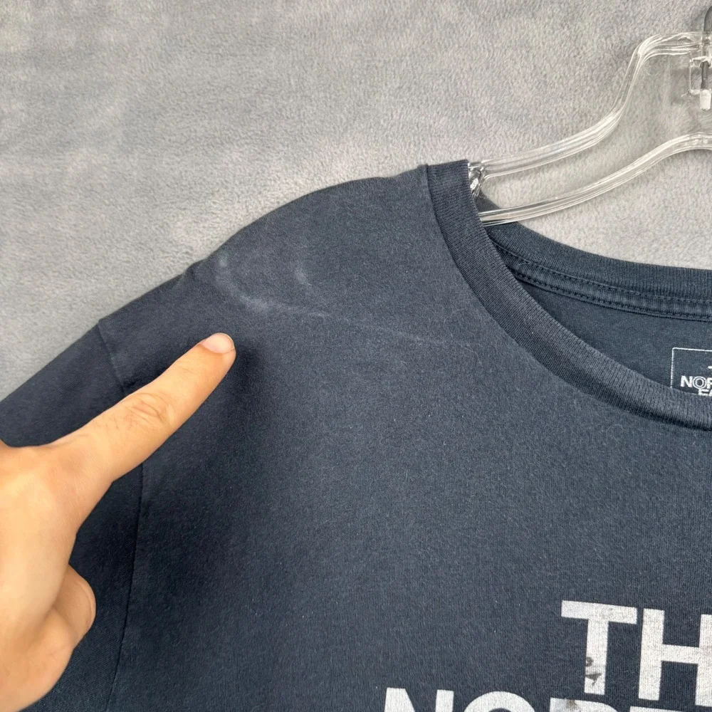 The North Face Mens T Shirt Gray Logo Graphic‎ Cotton Size L